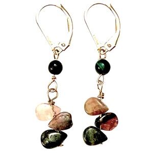 ARTISAN Genuine Stone Gold Filled Dangle Earrings